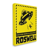 FUPELL Industries Внимание Roswell NM Alien UNIN Travel & Places Painting Gallery Wrapped Canvas Print Wall Art