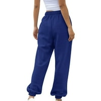 Puawkoer жени дънни суитчъри за джоги панталони тренировка с висока талия панталони с джобове Облекло и аксесоари 2xl синьо