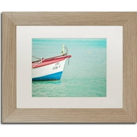 Търговска марка изобразително изкуство Аруба лодка платно изкуство от Йейл Гърни, бял мат, бреза рамка