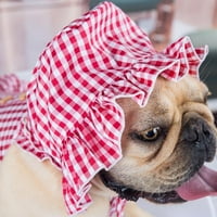 Xmarks кучешка карирана рокля домашна принцеса рокля с шапка за сладки домашни кучета дрехи кученце костюм