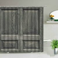 Модерен селски дървена врата принт душ завеса баня екран водоустойчив тъкан декор за вана висящи завеси с кука миеща се