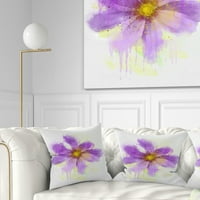 Дизайнарт лилаво цвете с големи венчелистчета-цветя хвърлят възглавница-16х16