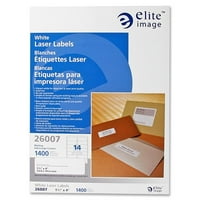 Elite Image, ELI26007, Лазерни етикети с бял пощенски адреси, пакет, бяло