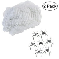 Комплекти Хелоуин 100g бяла паяк мрежа с черни паяци шега аксесоар сложна опора